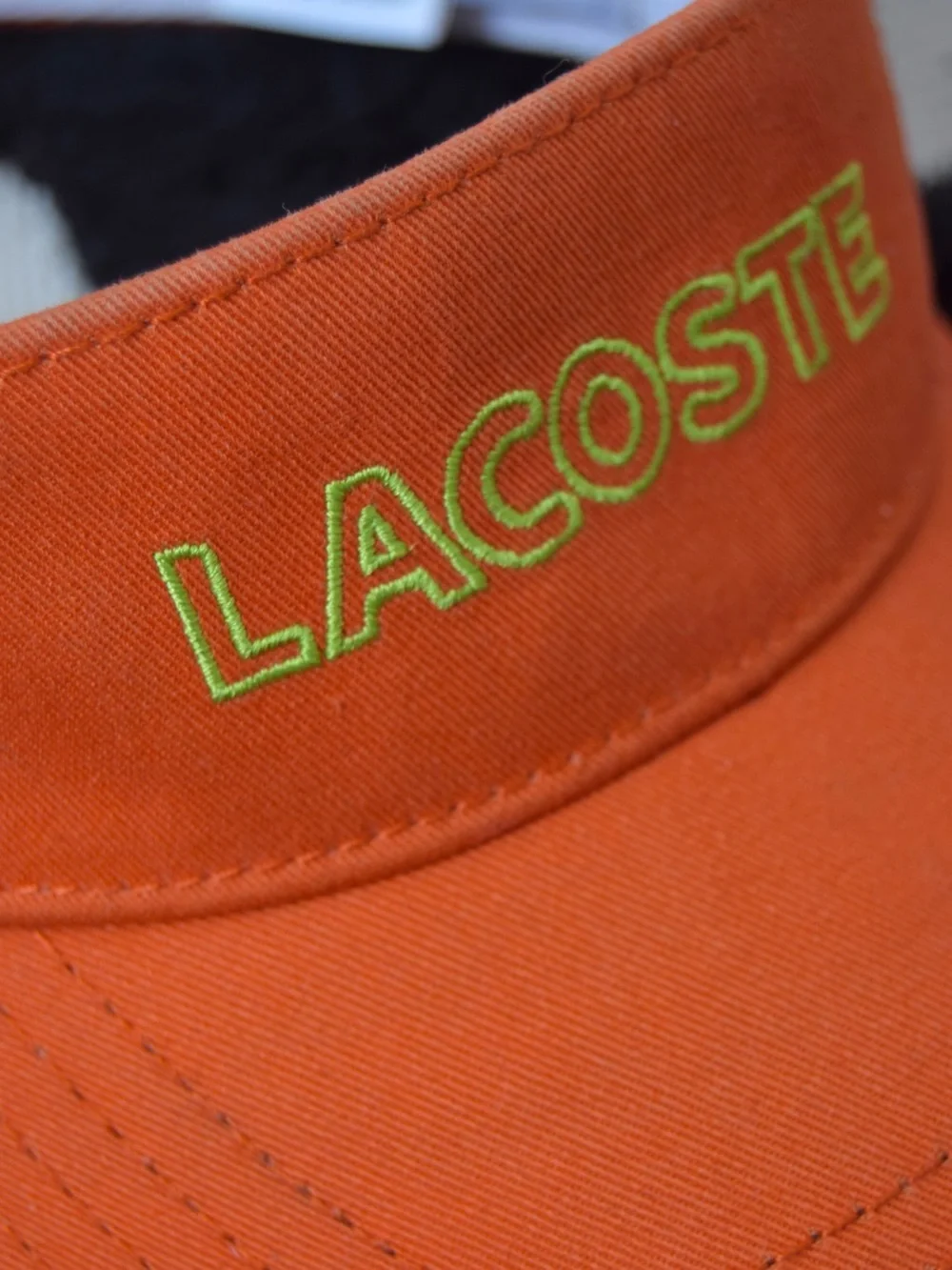 Lacoste Orange Visor with Lime Green Logo